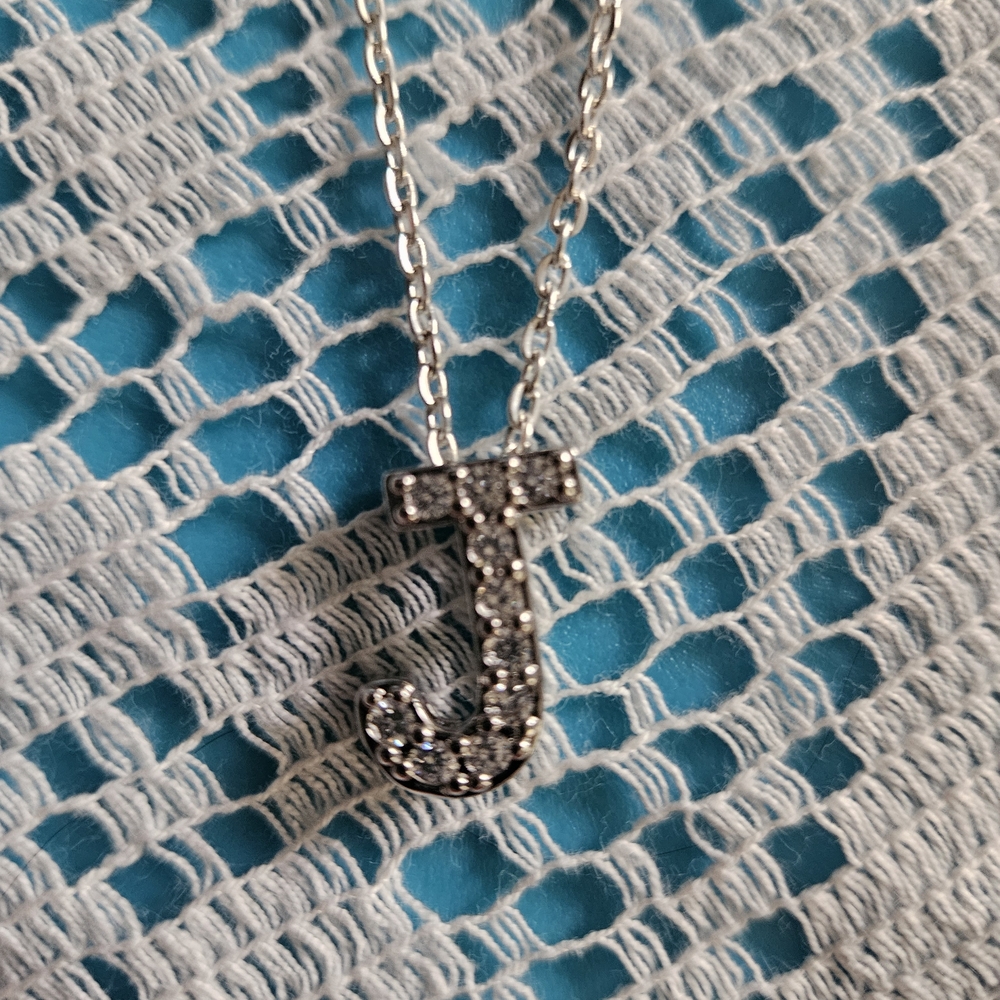 Bundle 5 Items For $25 - Initial 'J' Crystal Pendant Necklace - Silver
